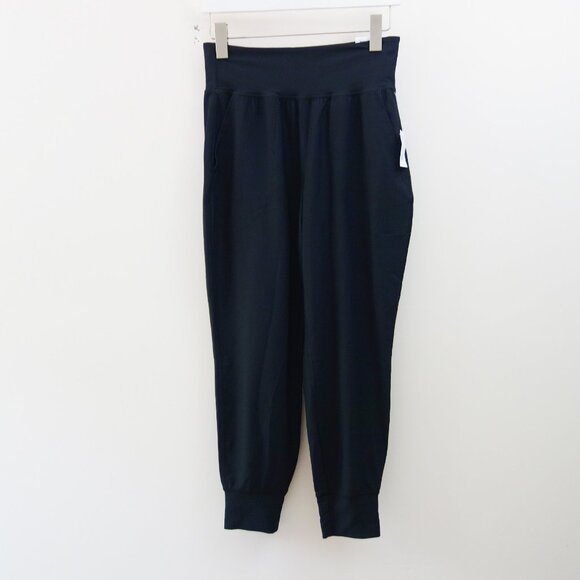 Old Navy High-Waisted PowerSoft Ankle Ribbed Joggers in Black (M Petite) NWT! - Picture 4 of 13